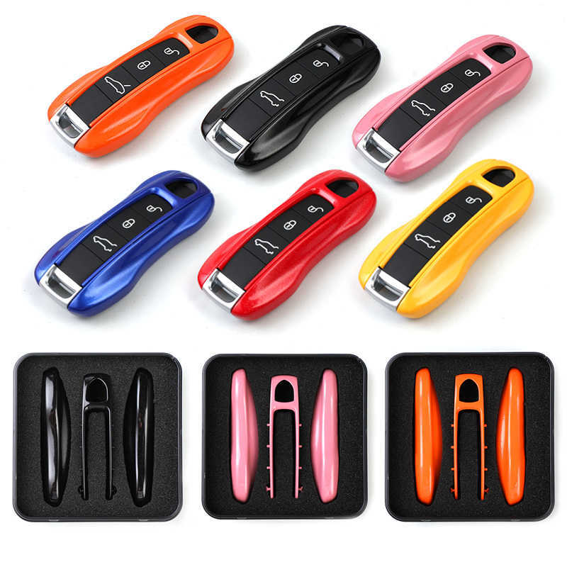 Car Key 3PCS Smart Key Shell Cover Case for Porsche New Cayenne Panamera 911 992 Taycan Car Key Case Car Accessories Protective Case T221110