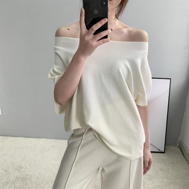 Women's Sweaters Spring Autumn Women Off Shoulder Sexy Light Slim Minimalist Knit Bat Short-sleeved Sweater Female Loose Knitting Pullover, Black
Women's Sweaters Spring Autumn Women Off Shoulder Sexy Light Slim Minimalist Knit Bat Short-sleeved Sweater Female Loose Knitting Pullover, Black