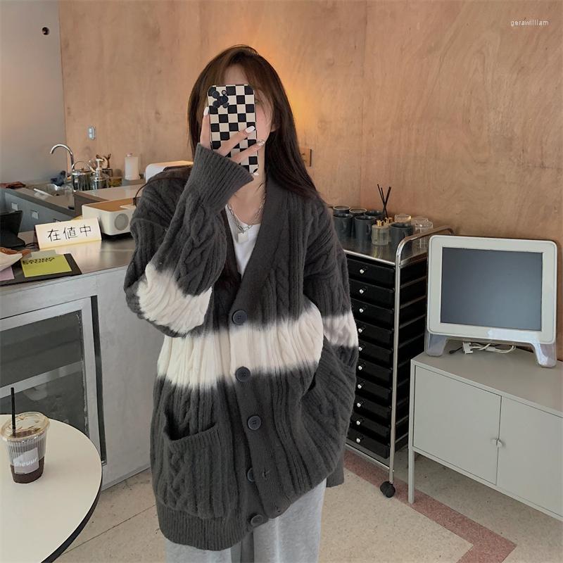 Women's Knits Winter Women Cardigan Sweater 2022 Korean Casual Versatile Loose Tie-Dye Twist Knit Stitching Double-Breasted Jacket, Dark grey
Women's Knits Winter Women Cardigan Sweater 2022 Korean Casual Versatile Loose Tie-Dye Twist Knit Stitching Double-Breasted Jacket, Dark grey