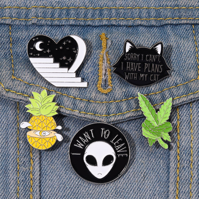 I Want To Leave Enamel Pins Custom Cat Person Pineapple Victory Sign Brooches Lapel Badges Jewelry Gift for Kids Friends, Color #1
I Want To Leave Enamel Pins Custom Cat Person Pineapple Victory Sign Brooches Lapel Badges Jewelry Gift for Kids Friends, Color #1