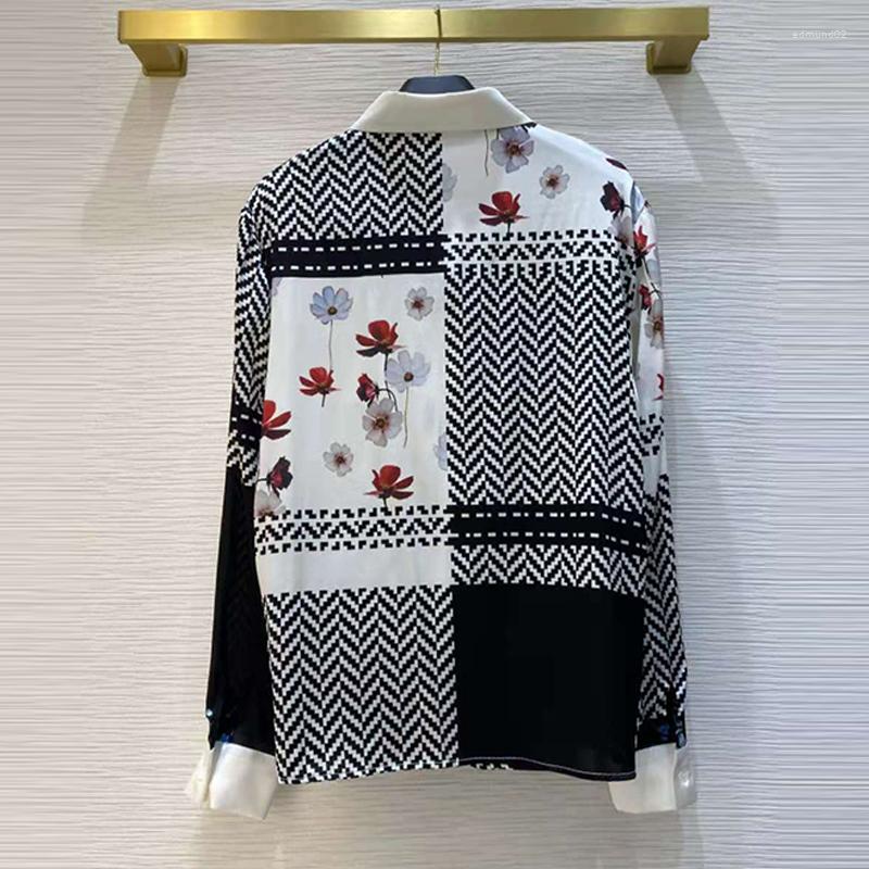 Women' Blouses Shirt Women Silk Runway Fashion Spring Summer Office Elegant Flower Wave Print Ladies Shirts, Picture shown
Women' Blouses Shirt Women Silk Runway Fashion Spring Summer Office Elegant Flower Wave Print Ladies Shirts, Picture shown