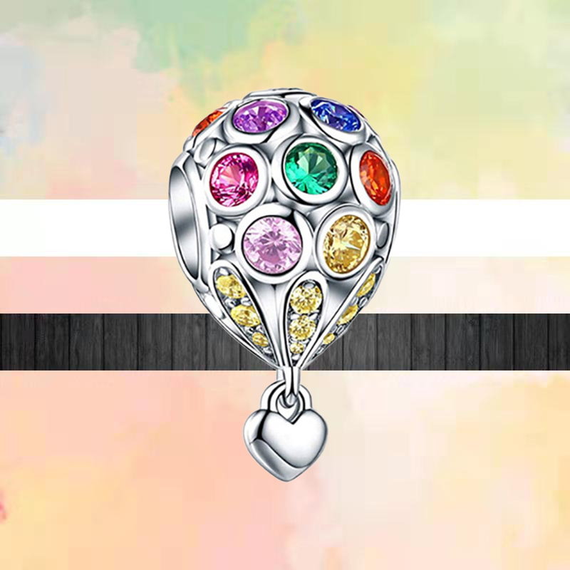 The New Popular 925 Sterling Silver Pavilion Color House Pendant DIY Beads Are Suitable For Primitive Charm Bracelet Jewelry