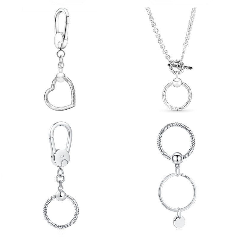 New Popular 925 Sterling Silver Fashion European Round Keychain Pendant Original Female DIY Pandora Exquisite Necklace Hanging Jewelry Accessories Charm Beads
New Popular 925 Sterling Silver Fashion European Round Keychain Pendant Original Female DIY Pandora Exquisite Necklace Hanging Jewelry Accessories Charm Beads