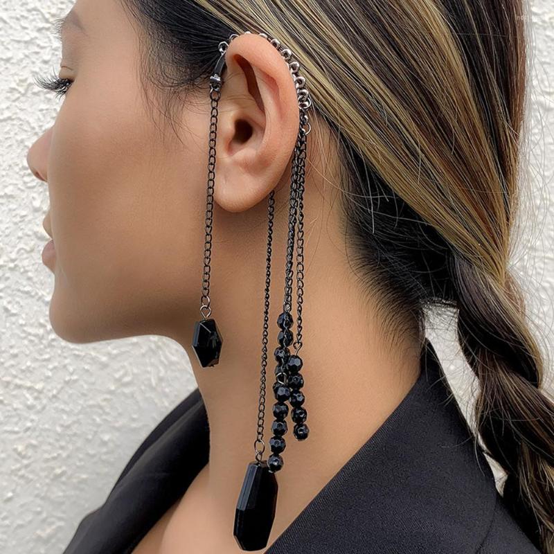Backs Earrings Dark Punk Black Crystal Long Tassel Ear Clips Without Piercing Hook For Women Metal Chain Cuff Clip
Backs Earrings Dark Punk Black Crystal Long Tassel Ear Clips Without Piercing Hook For Women Metal Chain Cuff Clip