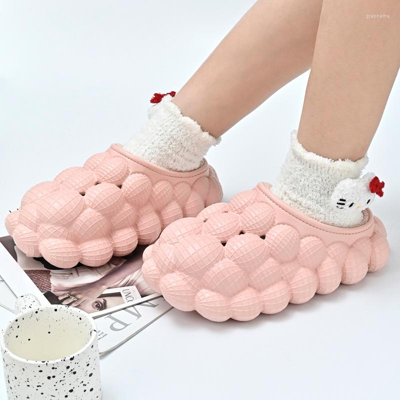 2025 New Men's Slippers For Autumn And Winter Home Anti Slip Lychee Bubble Slippers Wholesale For Couples Plush Cotton Thick Soled Flip Cover