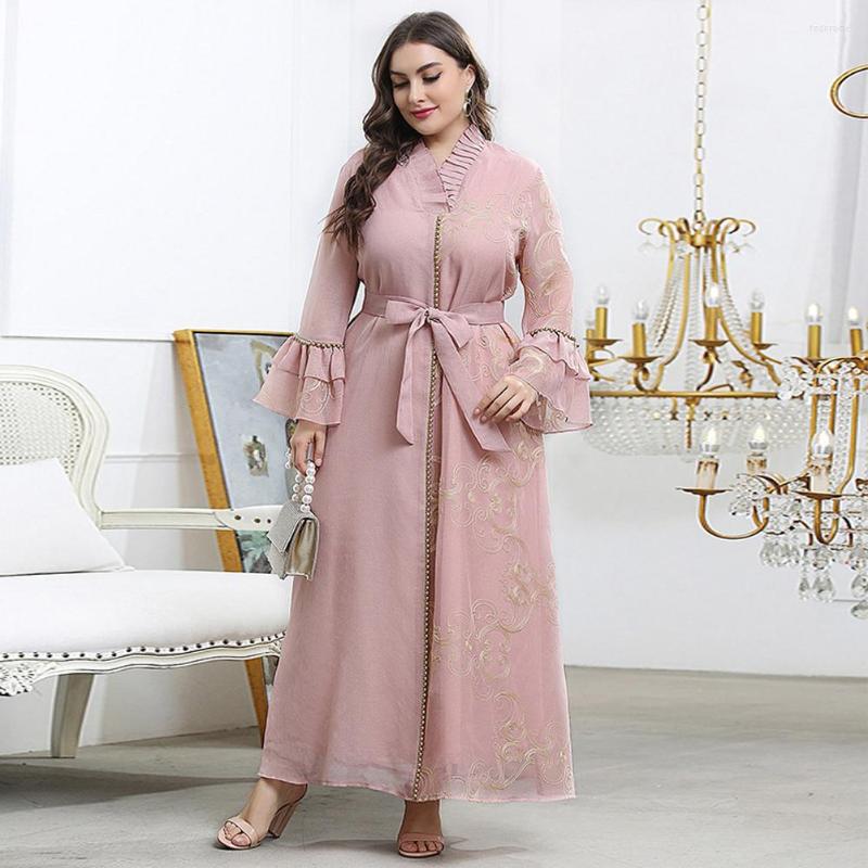 Plus Size Dresses 4XL Maxi Women Elegant Muslim Outfit Party Evening Autumn Abaya Pink Robe Oversized Loose Clothing With Belt
Plus Size Dresses 4XL Maxi Women Elegant Muslim Outfit Party Evening Autumn Abaya Pink Robe Oversized Loose Clothing With Belt