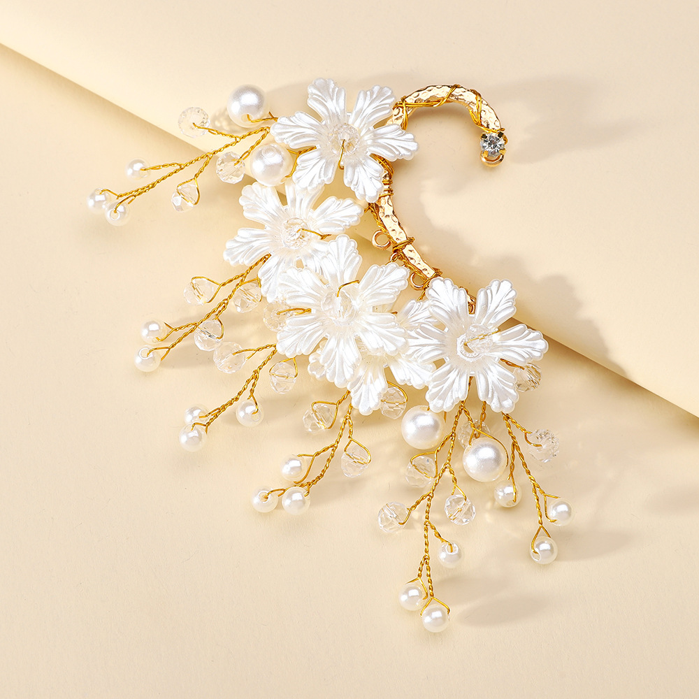 S3313 Fashion Jewelry Ear Cuff Handmade Flowers Earrings Ear-hook Sinlge Piece Ear Hang Earrings