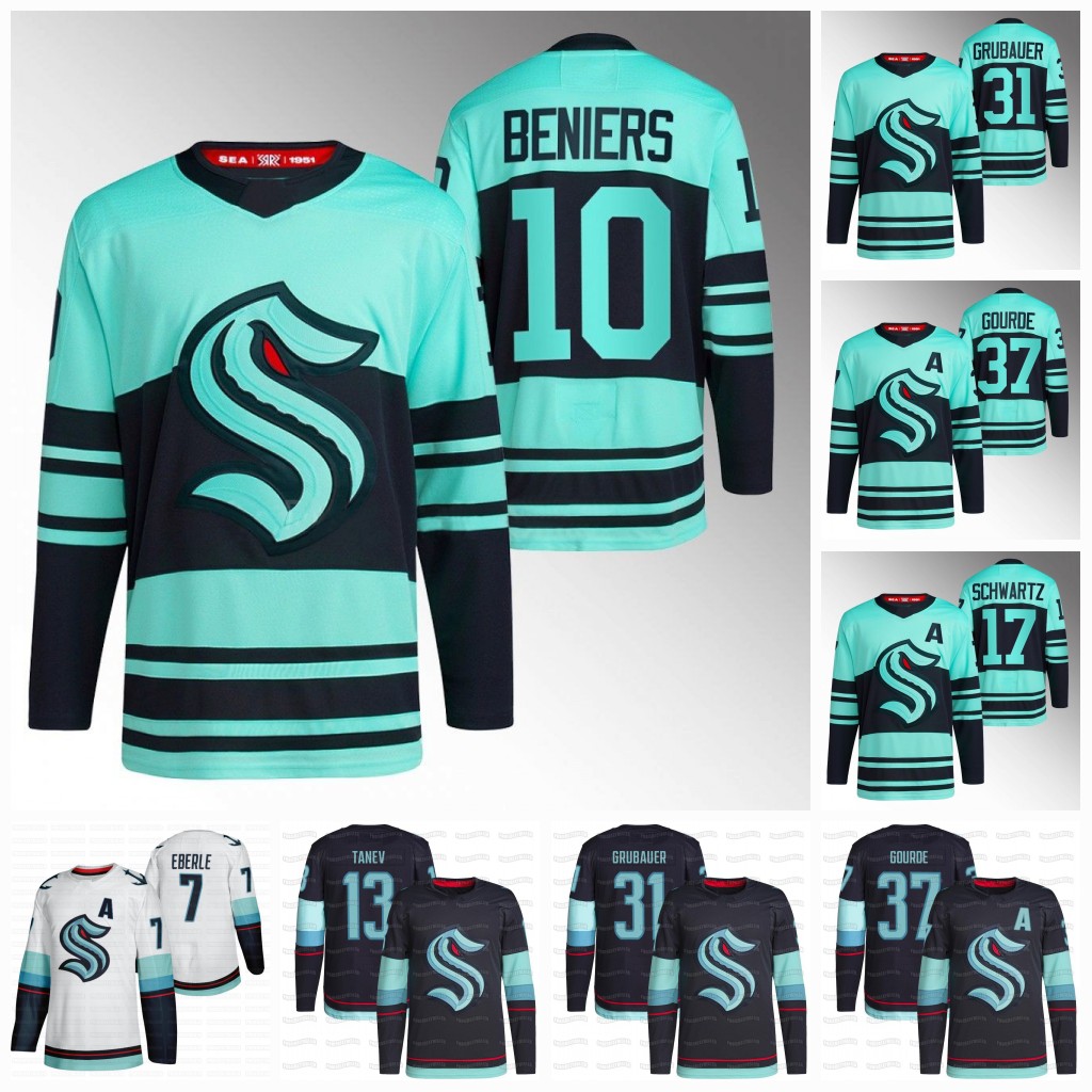 10 Matty Beniers 2022-23 Kraken Jersey Andre Burakovsky Jamie Oleksiak Jared McCann Eberle Adam Larsson Vince Dunn Yanni Brian Dumoulin, White golden
10 Matty Beniers 2022-23 Kraken Jersey Andre Burakovsky Jamie Oleksiak Jared McCann Eberle Adam Larsson Vince Dunn Yanni Brian Dumoulin, White golden