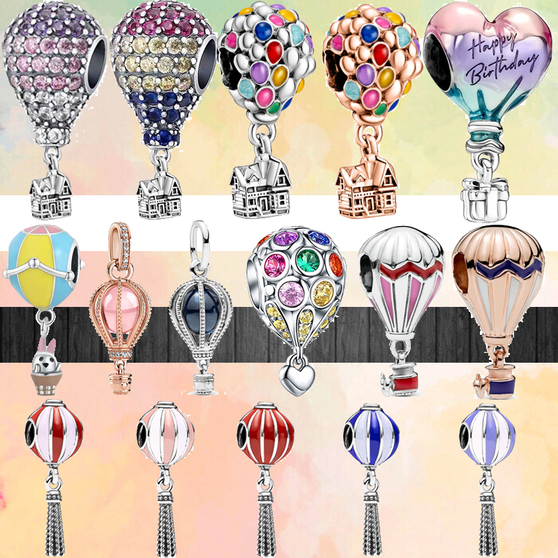 The New Popular 925 Sterling Silver Pavilion Color House Pendant DIY Beads Are Suitable For Primitive Charm Bracelet Jewelry