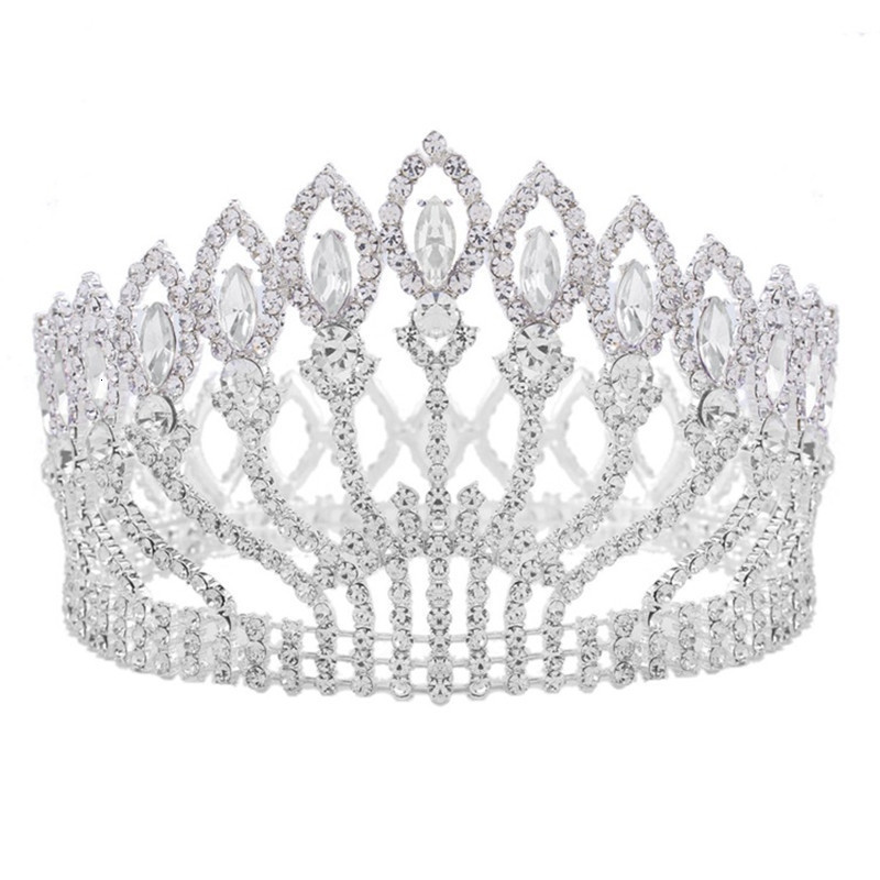 Luxurious Sparkling Crystal Baroque Queen King Wedding Tiara Crown Pageant Prom Diadem Headpiece Bridal Hair Jewelry accessories CJ191226