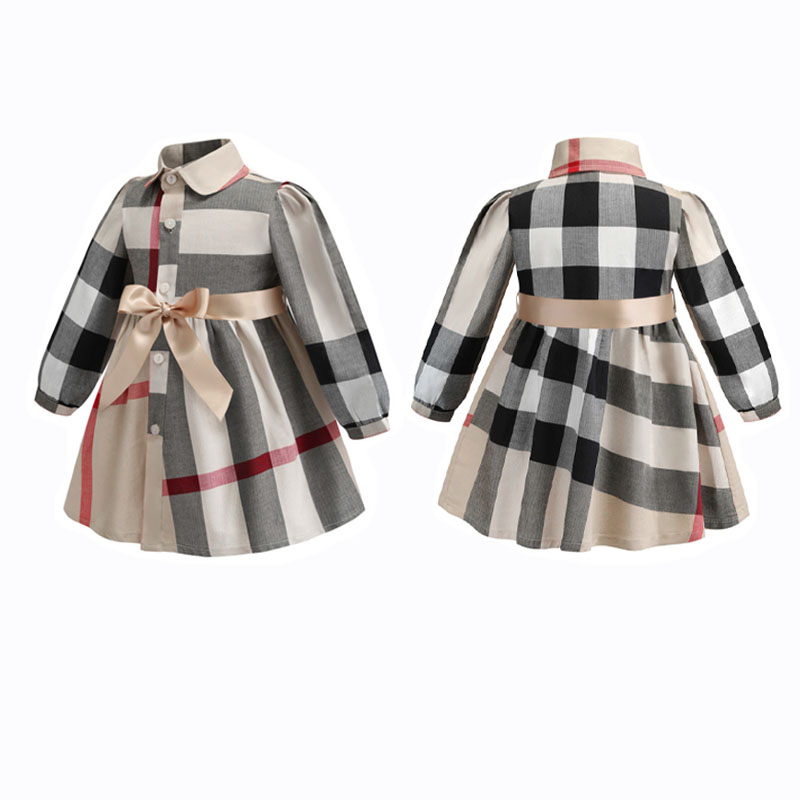 Baby Girls Princess Dress Designer Kids Plaid Long Sleeve Dresses Spring Fall Turn-Down Collar Girl Skirts Children Clothes, As pic
Baby Girls Princess Dress Designer Kids Plaid Long Sleeve Dresses Spring Fall Turn-Down Collar Girl Skirts Children Clothes, As pic