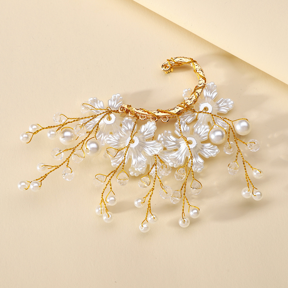 S3313 Fashion Jewelry Ear Cuff Handmade Flowers Earrings Ear-hook Sinlge Piece Ear Hang Earrings