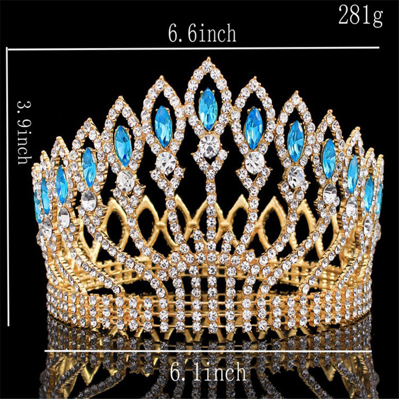 Luxurious Sparkling Crystal Baroque Queen King Wedding Tiara Crown Pageant Prom Diadem Headpiece Bridal Hair Jewelry accessories CJ191226