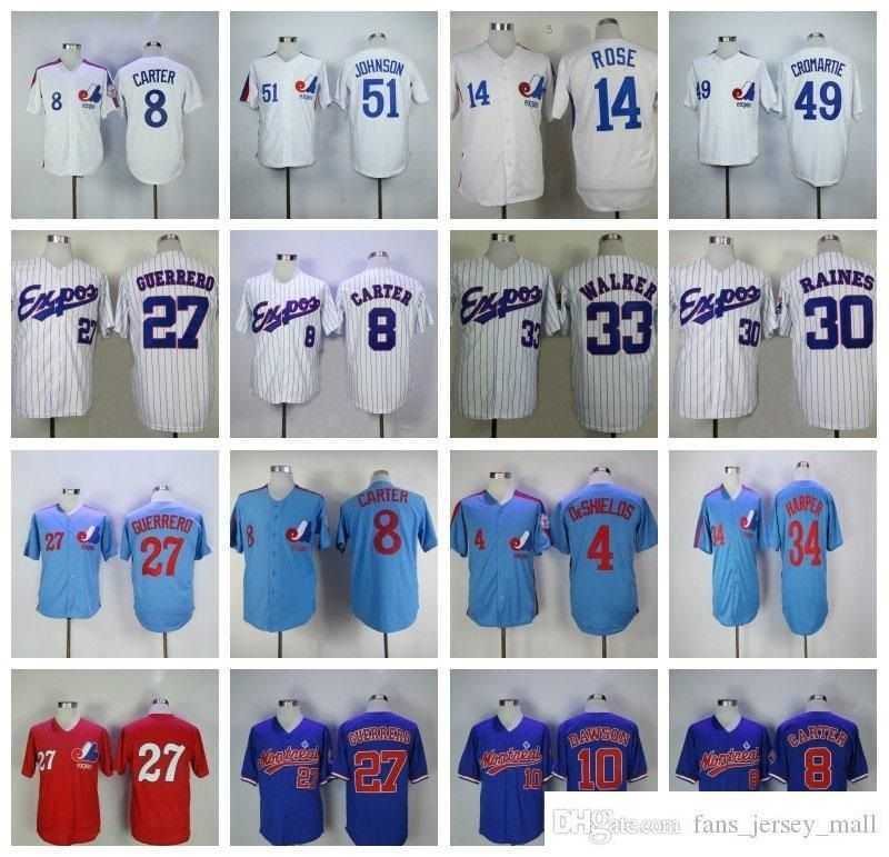 CUSTOM Baseball 8 Gary Carter Montreal Expos 10 Andre Dawson Jerseys 27 Vladimir Guerrero 30 Tim Raines 45 Pedro Martinez 34 Harper 37 Steve, As shown in illustration
CUSTOM Baseball 8 Gary Carter Montreal Expos 10 Andre Dawson Jerseys 27 Vladimir Guerrero 30 Tim Raines 45 Pedro Martinez 34 Harper 37 Steve, As shown in illustration