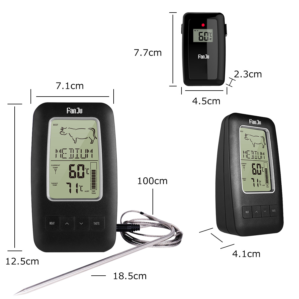 Oven Thermometer Digital BBQ Electronic Wireless Alarm Stainless Steel Probe Food Meat Water Milk Kitchen Cooking Tools7635864