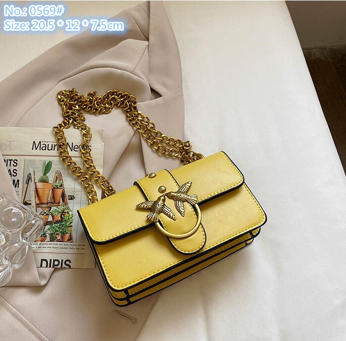 Wholesale factory ladies shoulder bags 5 colors street personality rivet chain bag flip leather mobile phone coin purse sweet gold buckle handbag