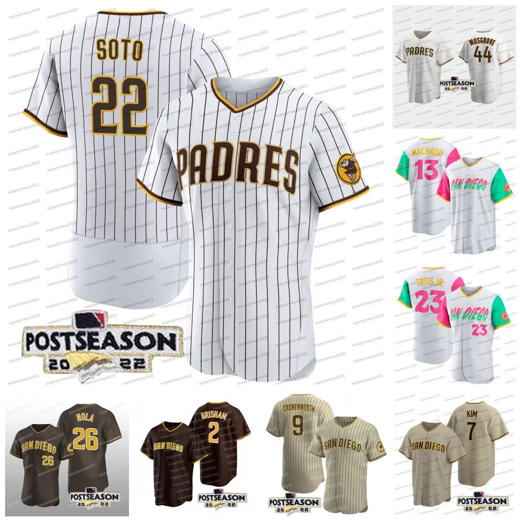 22 Juan Soto 2022 Postseason Jersey 23 Fernando Tatis Jr. Joe Musgrove Manny Machado Jake Cronenworth padres Jurickson Profar Trent Grisham, White cool base
22 Juan Soto 2022 Postseason Jersey 23 Fernando Tatis Jr. Joe Musgrove Manny Machado Jake Cronenworth padres Jurickson Profar Trent Grisham, White cool base