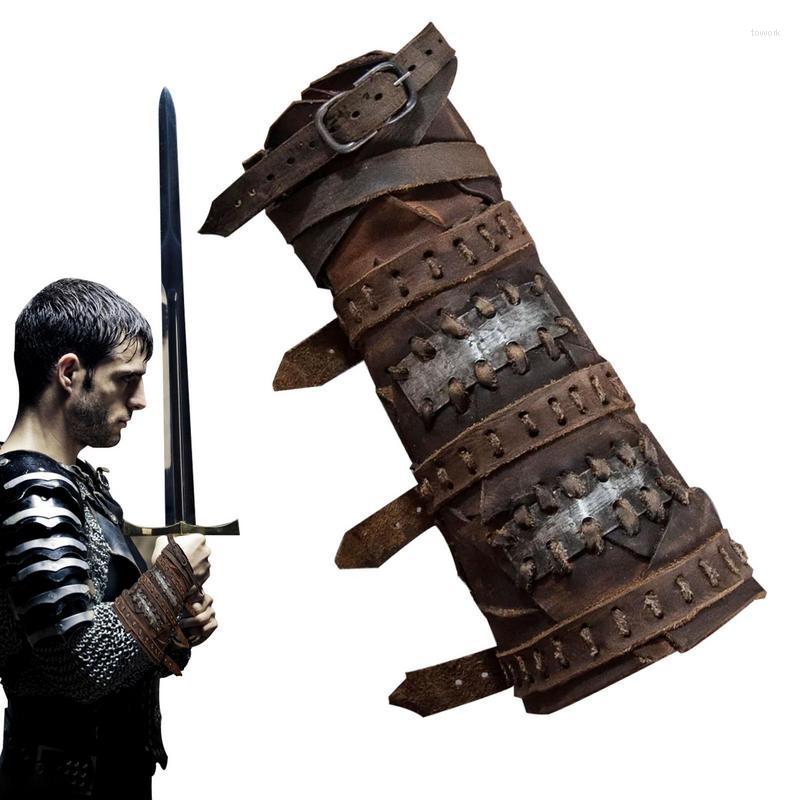 Knee Pads Arm Guards Cosplay Leather Gauntlet Steampunk Vambrace Cuff Medieval Guard Wristband Accessories, Brown
Knee Pads Arm Guards Cosplay Leather Gauntlet Steampunk Vambrace Cuff Medieval Guard Wristband Accessories, Brown