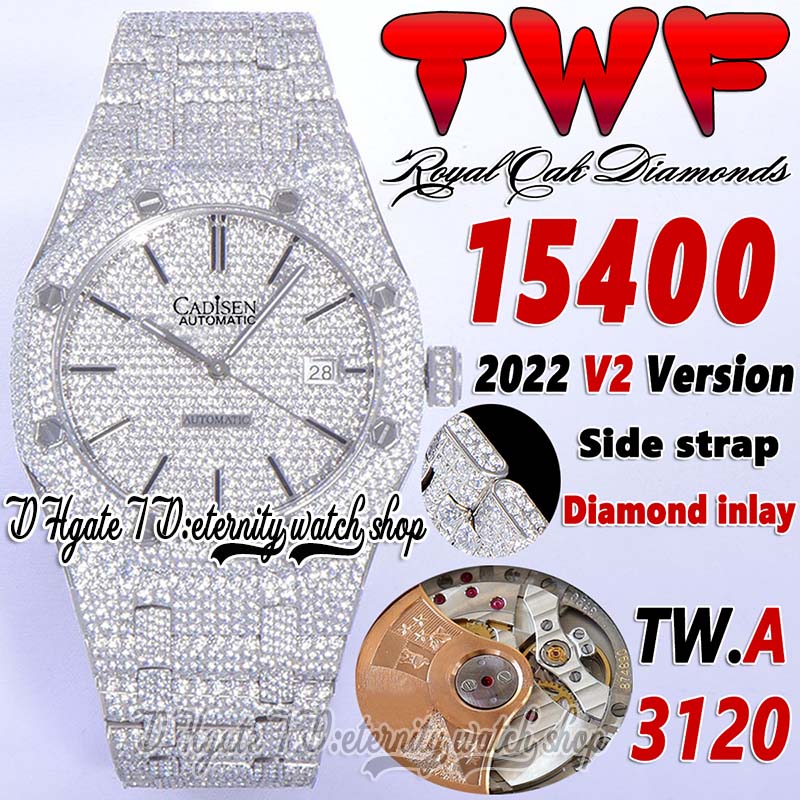 TWF V2 tw15400 A3120 Automatic Mens Watch Paved Diamond Stick Dial Stainless Steel side with Diamonds Bracelet Super Edition eternity Jewelry Fully Iced Out Watches, Watch waterproof production cost
TWF V2 tw15400 A3120 Automatic Mens Watch Paved Diamond Stick Dial Stainless Steel side with Diamonds Bracelet Super Edition eternity Jewelry Fully Iced Out Watches, Watch waterproof production cost