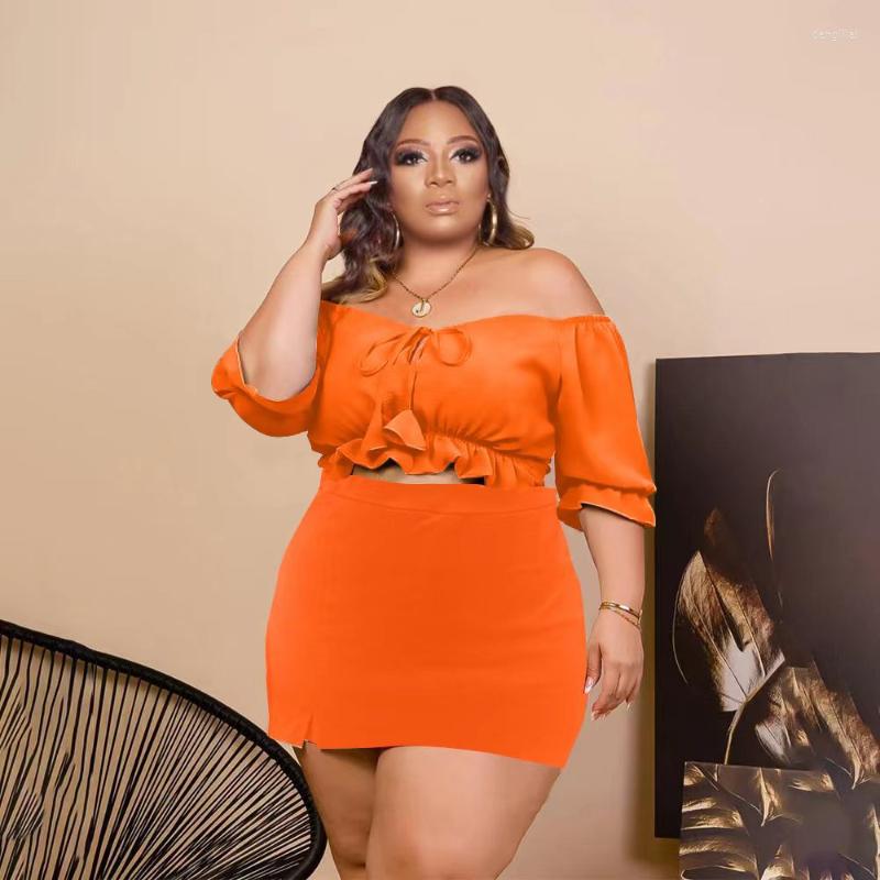 Tracksuits Plus Size Women Clothing Two Piece Set Off Shoulder Bandage Cutout Crop Top Sexy Skinny Slit Short Skirt Suit Casual Outfits 5XL, Orange
Tracksuits Plus Size Women Clothing Two Piece Set Off Shoulder Bandage Cutout Crop Top Sexy Skinny Slit Short Skirt Suit Casual Outfits 5XL, Orange