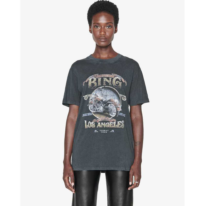 Fashion ANINE 23ss BING Los Angeles Motorcycle T-shirt Letter Printing Black Gray Cotton Women Short Sleeve Tee, 03
Fashion ANINE 23ss BING Los Angeles Motorcycle T-shirt Letter Printing Black Gray Cotton Women Short Sleeve Tee, 03