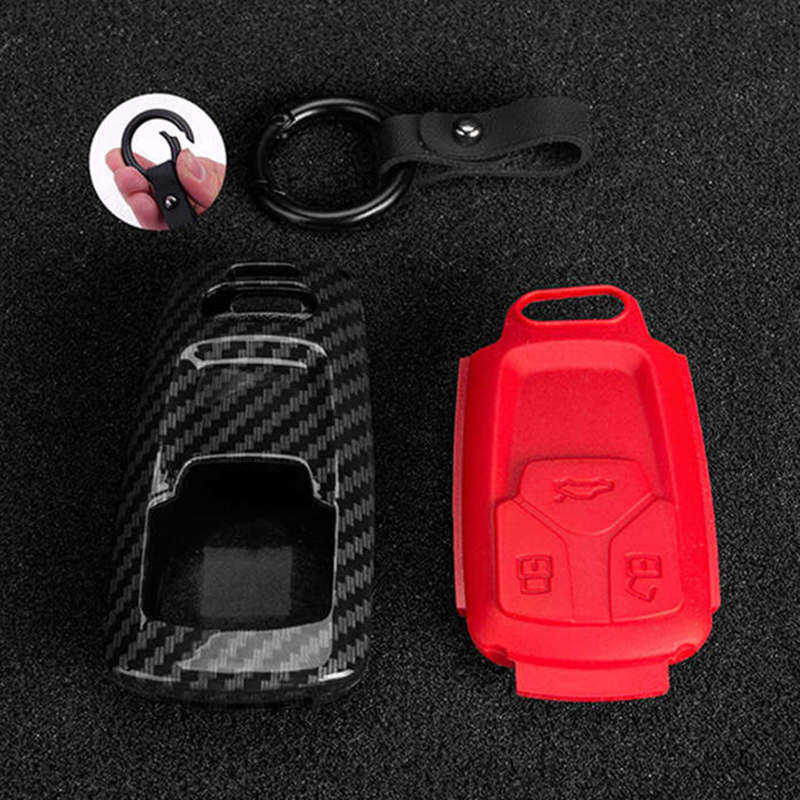Car Key Car Key Case Cover Shell Carbon Fiber For Audi A4 B9 A5 A6 S4 S5 S7 8W Q7 4M Q5 TT Smart Remote Protector Auto Accessories T221110