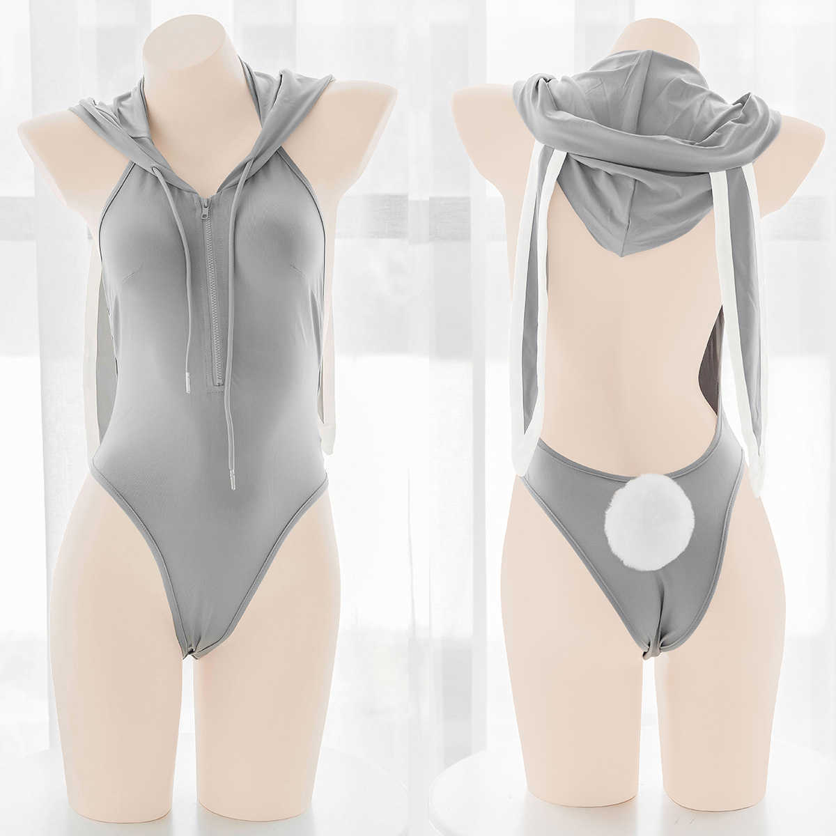 Cosplay Wigs Cute Girl Gray Bunny Bodysuit Swimsuit Cosplay Women Sexy Zipper Lingerie Rabbit Roleplay Hoodie Backless Hooded Tops Dropship T221115
Cosplay Wigs Cute Girl Gray Bunny Bodysuit Swimsuit Cosplay Women Sexy Zipper Lingerie Rabbit Roleplay Hoodie Backless Hooded Tops Dropship T221115