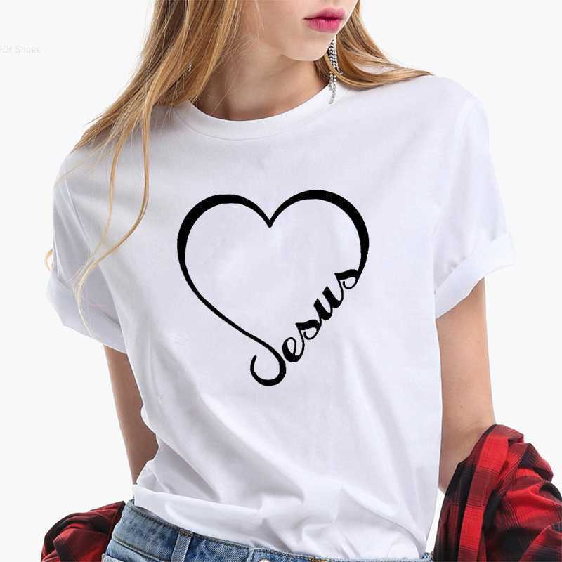 Jesus Print Heart-shaped T-shirt Women Short Sleeves Funny Faith Clothes Streetwear Casual Women Christian T Shirt Plus Size, G189-white
Jesus Print Heart-shaped T-shirt Women Short Sleeves Funny Faith Clothes Streetwear Casual Women Christian T Shirt Plus Size, G189-white