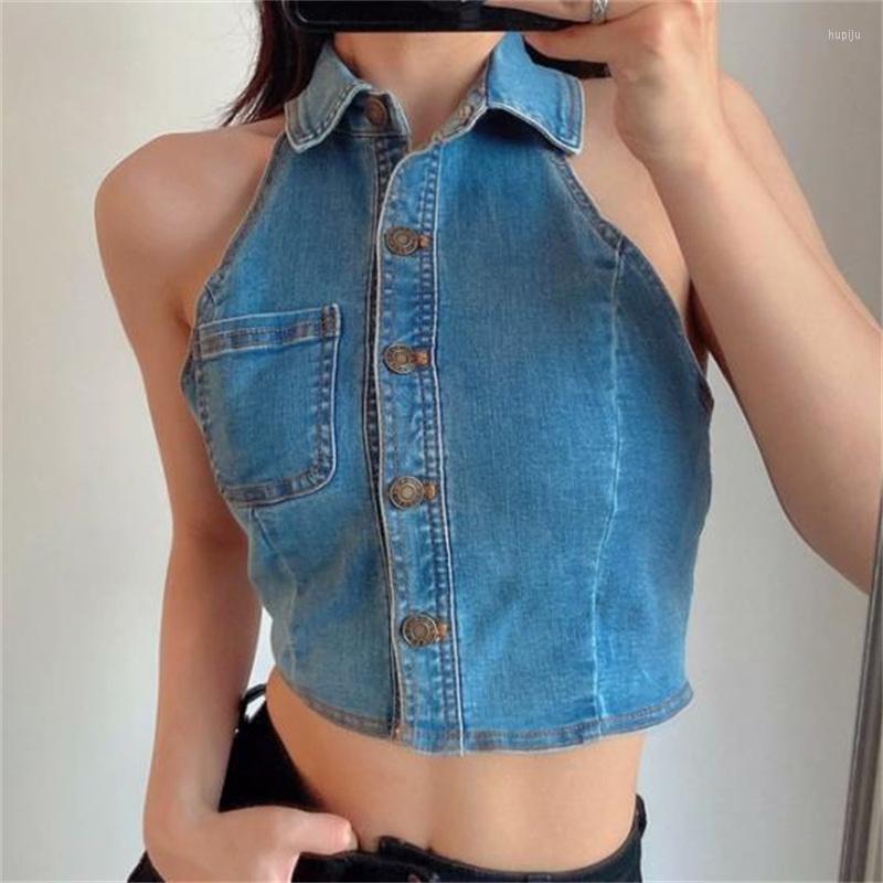 Women' Blouses Women' Summer Blouse Solid Color Bottoming Shirt Denim Halter Vest Top Women, Blue
Women' Blouses Women' Summer Blouse Solid Color Bottoming Shirt Denim Halter Vest Top Women, Blue
