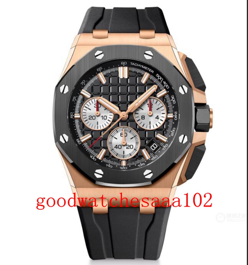 Classic Series new version men Watches Rubber Strap Bands 18K Rose Gold Steel 26420 Black Dial 42mm VK Quartz Chronograph Working Mens Watch Wristwatches
Classic Series new version men Watches Rubber Strap Bands 18K Rose Gold Steel 26420 Black Dial 42mm VK Quartz Chronograph Working Mens Watch Wristwatches