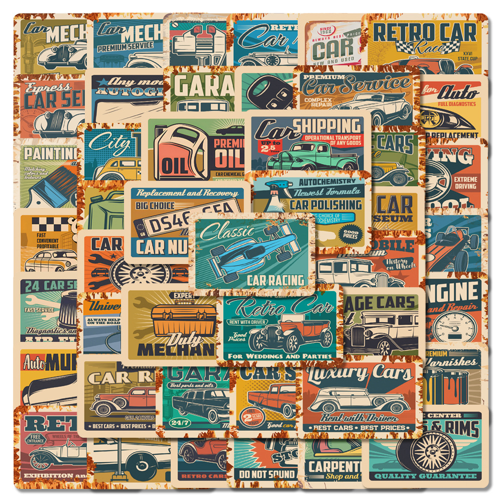 Pack of 54Pcs Retro Car Stickers No-Duplicate Waterproof Vinyl Sticker for Luggage Skateboard Notebook Water Bottle Car Decals, Multi-color
Pack of 54Pcs Retro Car Stickers No-Duplicate Waterproof Vinyl Sticker for Luggage Skateboard Notebook Water Bottle Car Decals, Multi-color