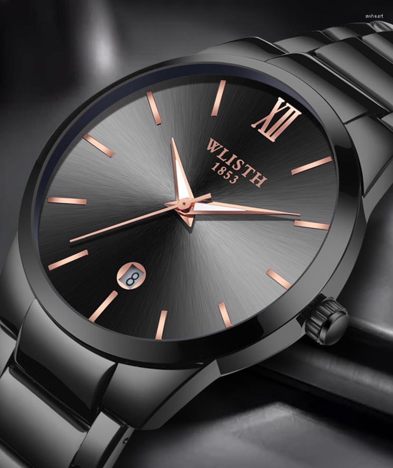 Wristwatches Men's Stainless Steel Black Waterproof Watch Buckle Quartz Male Minimalist Top Design Wrist Watches For Men, 03
Wristwatches Men's Stainless Steel Black Waterproof Watch Buckle Quartz Male Minimalist Top Design Wrist Watches For Men, 03