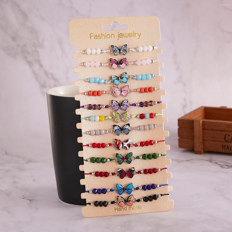 Charm Bracelets 12pcs/lot Handmade Woven Rope Chain Bracelet Set Butterfly Charms Crystal Beads For Women Fashion Jewelry Accessories
Charm Bracelets 12pcs/lot Handmade Woven Rope Chain Bracelet Set Butterfly Charms Crystal Beads For Women Fashion Jewelry Accessories