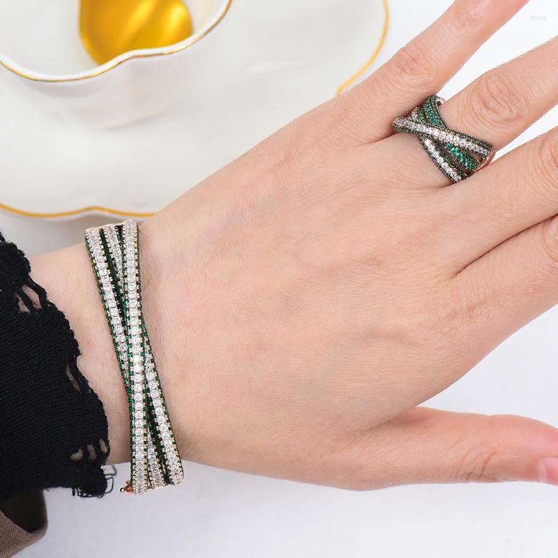 Necklace Earrings Set Missvikki 2PCS Romantic Luxury Shiny Green Pink Bangle Ring For Women Bridal Wedding Full Micro Cubic Zircon Pave, Picture shown
Necklace Earrings Set Missvikki 2PCS Romantic Luxury Shiny Green Pink Bangle Ring For Women Bridal Wedding Full Micro Cubic Zircon Pave, Picture shown