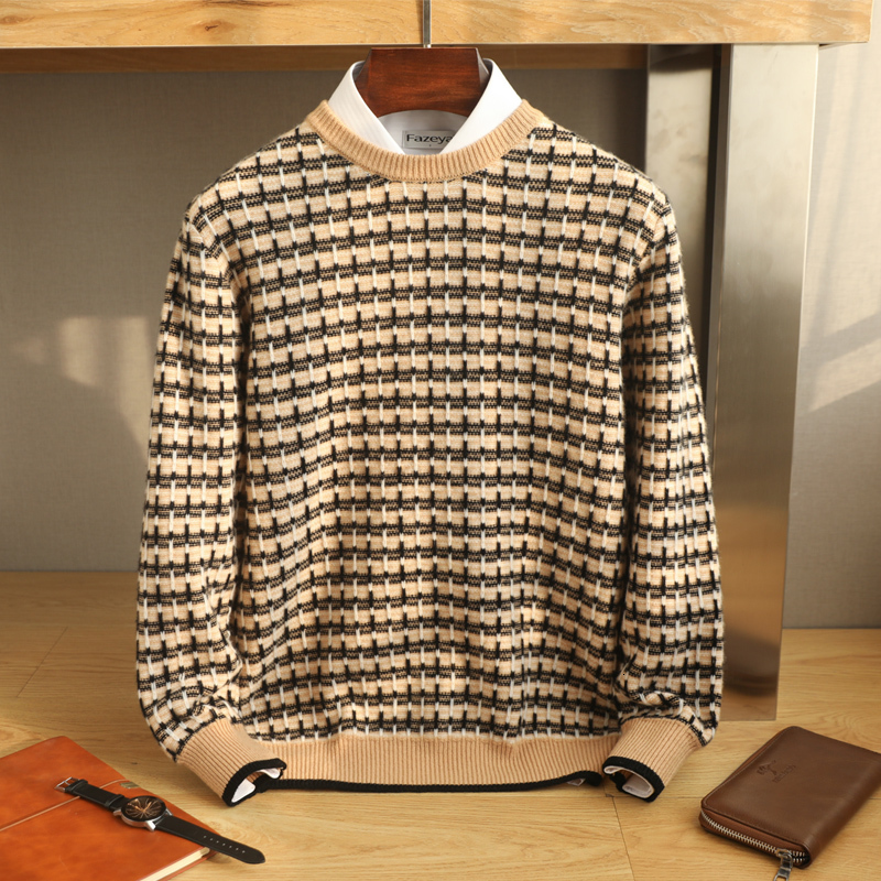 Men's Sweaters Autumn and Winter Cashmere Sweater Men's Round neck Color Blocking Top 100 Pure Wool Fashion Casual Knitting Thickened Pullover 221111, Bluish grey
Men's Sweaters Autumn and Winter Cashmere Sweater Men's Round neck Color Blocking Top 100 Pure Wool Fashion Casual Knitting Thickened Pullover 221111, Bluish grey