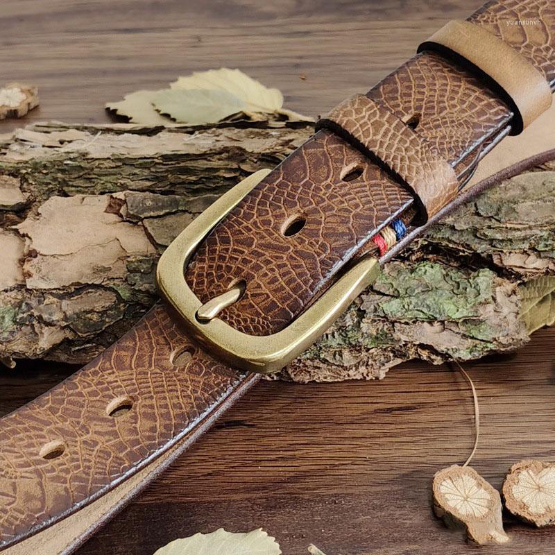 Belts Men Genuine Leather Belt First Layer Pure Cowhide Luxury Brass Metal Pin Buckle Designer Waist Strap Male For Jeans Design, Black
Belts Men Genuine Leather Belt First Layer Pure Cowhide Luxury Brass Metal Pin Buckle Designer Waist Strap Male For Jeans Design, Black