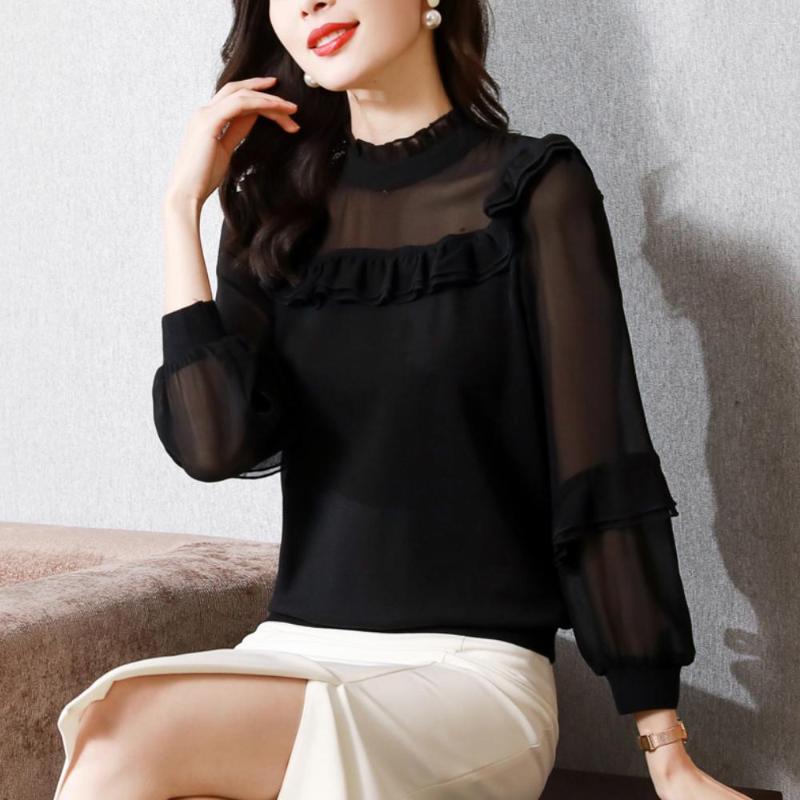 Women's Blouses Autumn Half Turtleneck Retro Shirts Women Fashion Lace Bottoming Tops Elegant Stand Collar Lantern Sleeves Pullover Korean, Black
Women's Blouses Autumn Half Turtleneck Retro Shirts Women Fashion Lace Bottoming Tops Elegant Stand Collar Lantern Sleeves Pullover Korean, Black