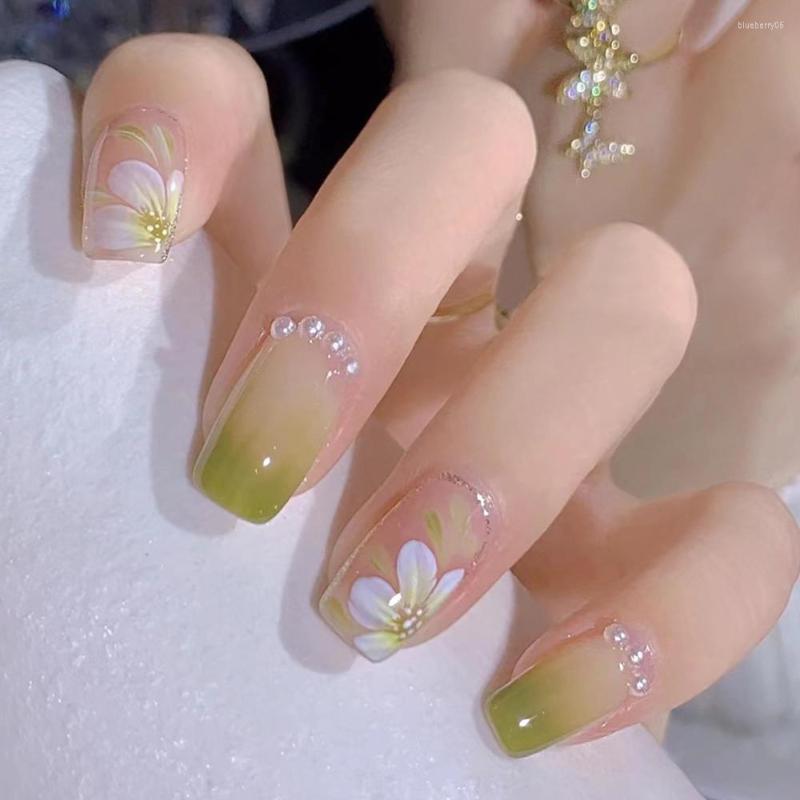 False Nails Decorated 24pcs Gentle Fresh Green Nail Spring Flower Wearable Fake For Women Japanese, Jelly glue model
False Nails Decorated 24pcs Gentle Fresh Green Nail Spring Flower Wearable Fake For Women Japanese, Jelly glue model