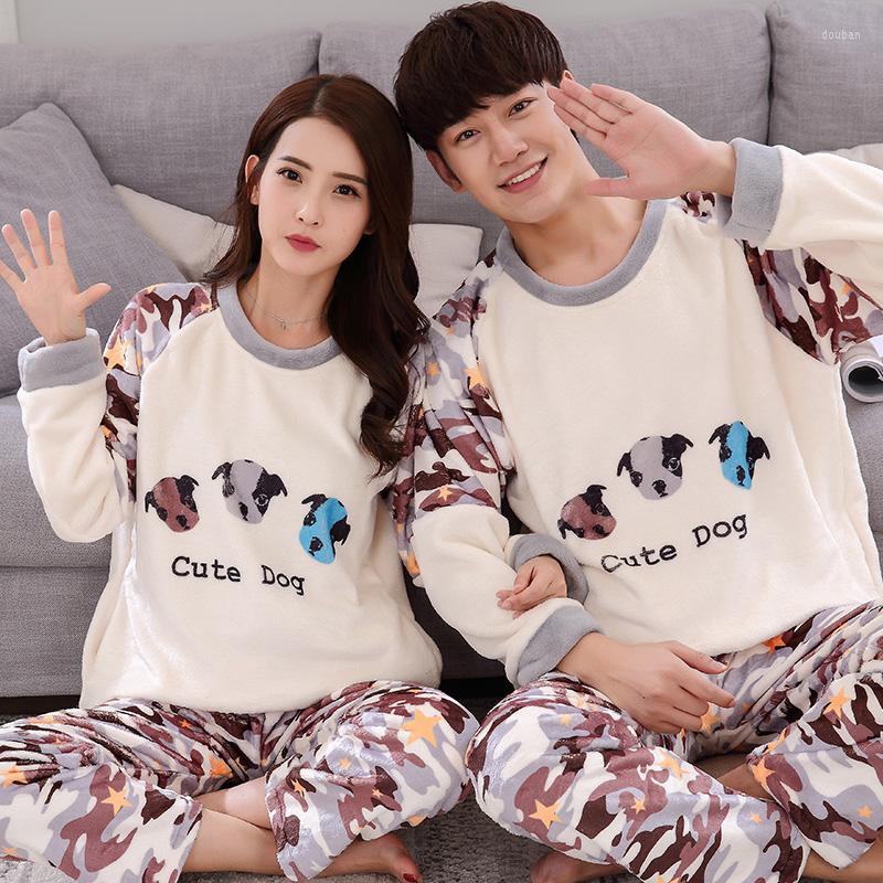 Men's Sleepwear Lovely Animal Dog Pajama Sets For Lovers Winter Flannel Long Sleeve Tops Pants 2pcs/set Pyjamas Couples 3XL, H819m
Men's Sleepwear Lovely Animal Dog Pajama Sets For Lovers Winter Flannel Long Sleeve Tops Pants 2pcs/set Pyjamas Couples 3XL, H819m