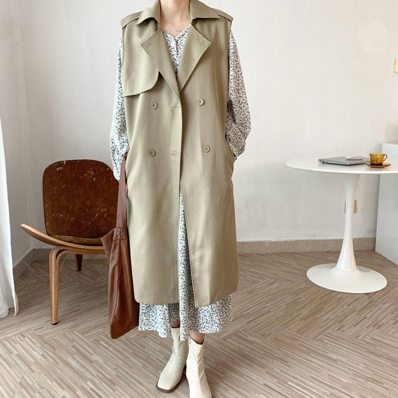 Women's Vests Korean Fashion Windbreaker Vest Women Elegant Sleeveless Trench Coat Female Loose Waistcoats Solid Black Coats Q5484, Black vest
Women's Vests Korean Fashion Windbreaker Vest Women Elegant Sleeveless Trench Coat Female Loose Waistcoats Solid Black Coats Q5484, Black vest