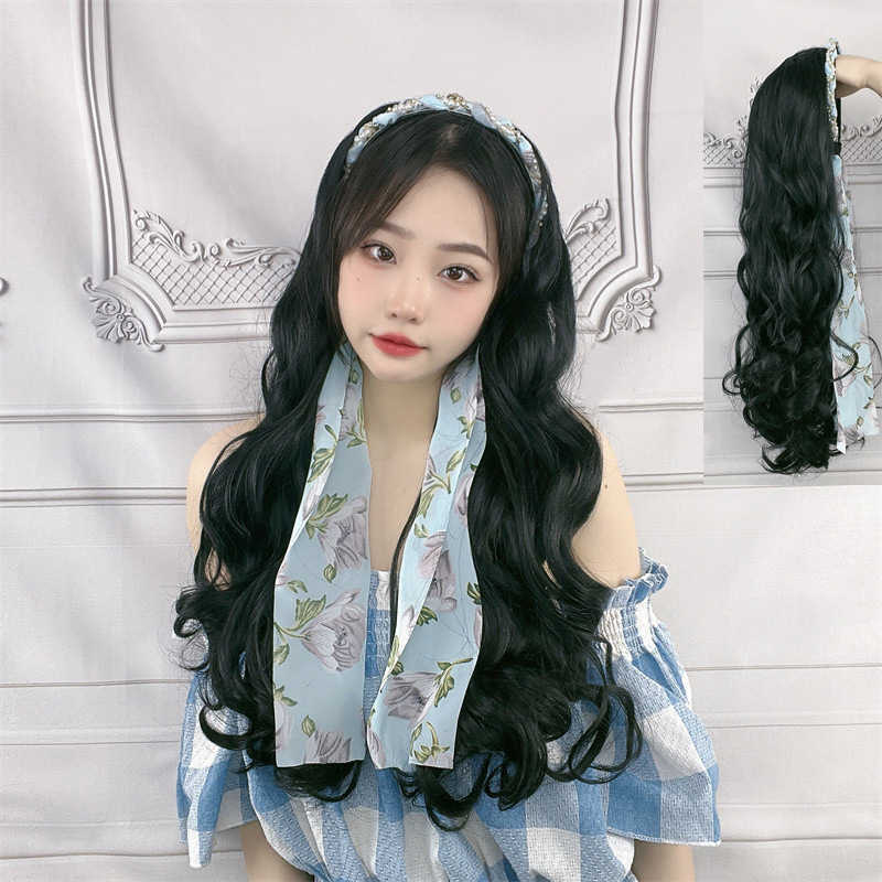 Women's Hair Wigs Lace Synthetic Summer Women's Floral Strap Hairband Integrated Long Curly Hair ita Big Wave Wig Headband, Black wig
Women's Hair Wigs Lace Synthetic Summer Women's Floral Strap Hairband Integrated Long Curly Hair ita Big Wave Wig Headband, Black wig