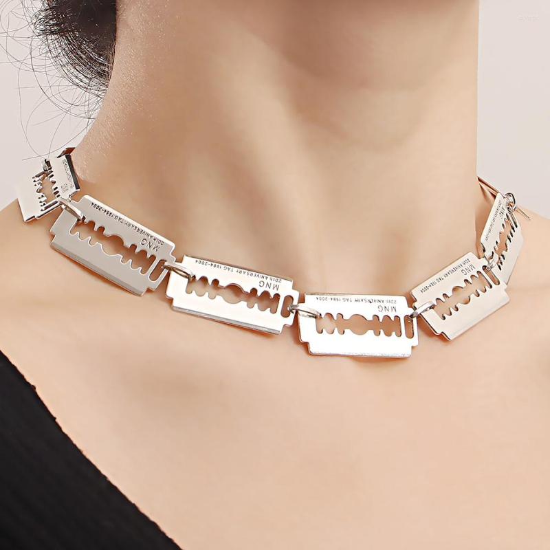 Chains Steampunk Razor Blade Chokers Necklace For Women Punk Rock Jewelry Shaver Shape Combinations Chain Gothic Necklaces
Chains Steampunk Razor Blade Chokers Necklace For Women Punk Rock Jewelry Shaver Shape Combinations Chain Gothic Necklaces