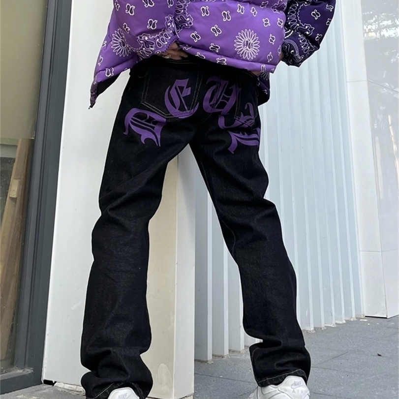 Mens Jeans Y2k Cashew Flowers Purple Streetwear Casual Pants Punk Hip Hop Letter Print Baggy Harajuku Straight Denim Trousers 221113, Black 3
Mens Jeans Y2k Cashew Flowers Purple Streetwear Casual Pants Punk Hip Hop Letter Print Baggy Harajuku Straight Denim Trousers 221113, Black 3
