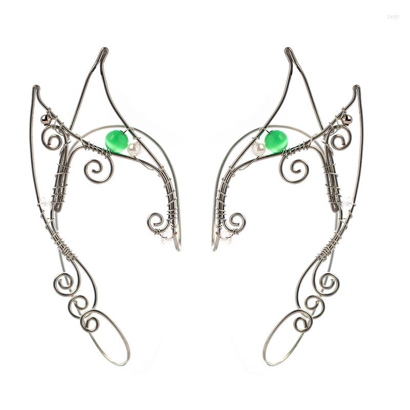 Backs Earrings Winding Vine Elf Ear Cuffs With Green Beads Wing Sleeve Wrap Without Piercing Earcuff Jewelry For Wedding
Backs Earrings Winding Vine Elf Ear Cuffs With Green Beads Wing Sleeve Wrap Without Piercing Earcuff Jewelry For Wedding