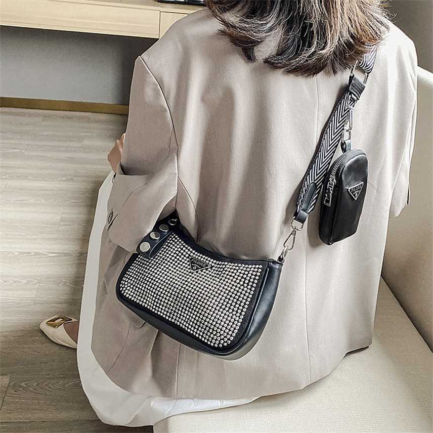 Handbag new three one armpit bag style diamond inlaid sling single Shoulder Messenger Bag, Black
Handbag new three one armpit bag style diamond inlaid sling single Shoulder Messenger Bag, Black