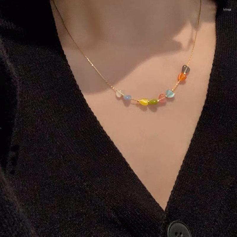 Chains 2022 Light Luxury Color Love Beaded Necklace Feminine Net Red Girl Sweet Fashion Versatile Clavicle Chain
Chains 2022 Light Luxury Color Love Beaded Necklace Feminine Net Red Girl Sweet Fashion Versatile Clavicle Chain