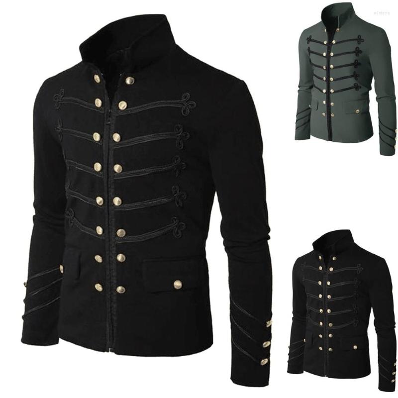 Men' Jackets Steampunk Men Vintage Jacket Stand Collar Single Breasted Gothic Handmade Punk Outerwear Tailor Made Blazers, Gy
Men' Jackets Steampunk Men Vintage Jacket Stand Collar Single Breasted Gothic Handmade Punk Outerwear Tailor Made Blazers, Gy