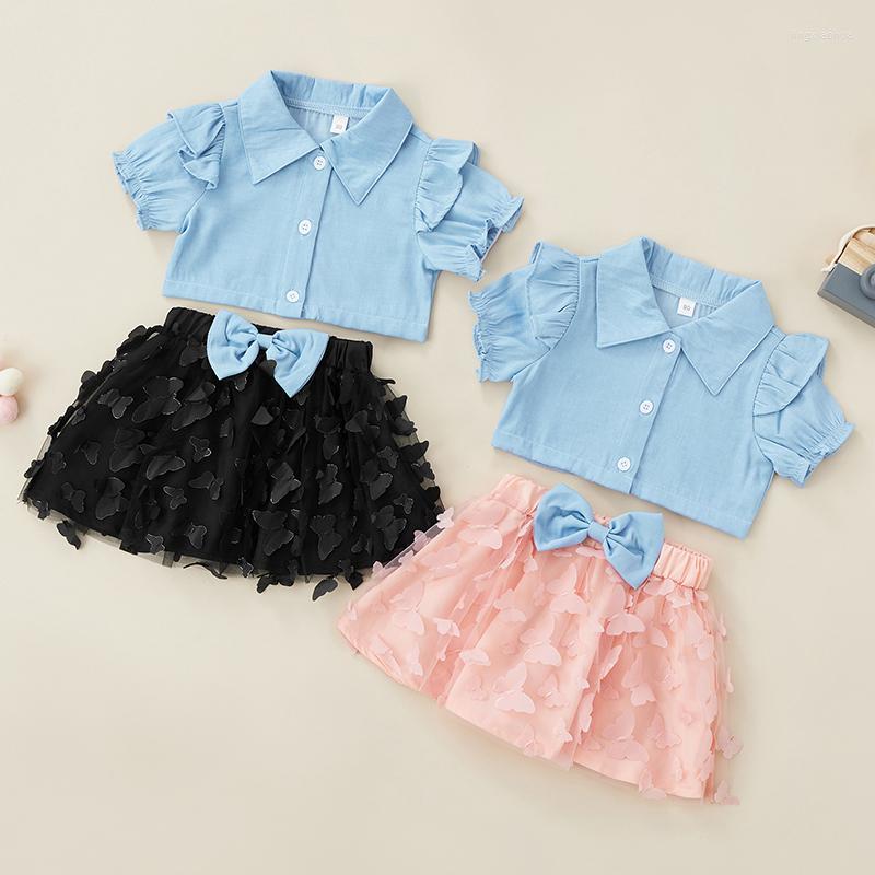 Clothing Sets Kid Girl Outfits Set Lapel Ruffle Trim Short Sleeve Buttons Shirts Tops With Bow Butterfly Decoration Mesh Skirt, Black
Clothing Sets Kid Girl Outfits Set Lapel Ruffle Trim Short Sleeve Buttons Shirts Tops With Bow Butterfly Decoration Mesh Skirt, Black