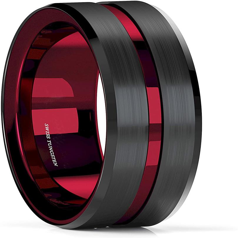 8Mm Splicing Black Brushed Tungsten Carbide Ring with Comfort Fit Red Inner Ring Wedding Band Ring Men Jewelry Delicate Style Gift322H
8Mm Splicing Black Brushed Tungsten Carbide Ring with Comfort Fit Red Inner Ring Wedding Band Ring Men Jewelry Delicate Style Gift322H