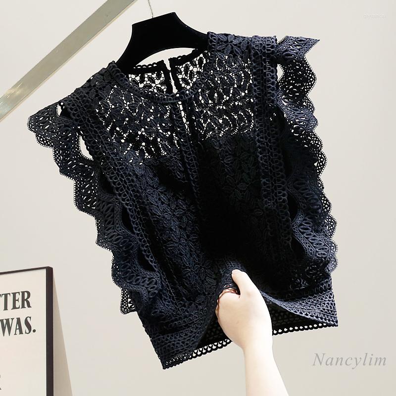 Women' T Shirts Black Lace T-Shirt For Women Fashion Crocheted Hollow-out Ruffled Stitching Flying Sleeves Laced Tee Lady Chic Top, White
Women' T Shirts Black Lace T-Shirt For Women Fashion Crocheted Hollow-out Ruffled Stitching Flying Sleeves Laced Tee Lady Chic Top, White